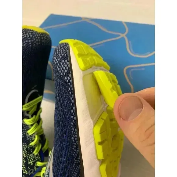 -648 Brooks Ghost 11, Blue/Yellow, Mens Running Shoes-US 7.5 Mens