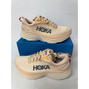 -900 Hoka Bondi 8, Orange/Cream, Womens Running Shoes-US 9.5 Womens