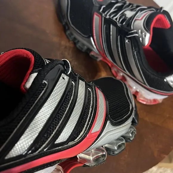 🔥🔥 ADIDAS BOUNCE RUNNING SHOES - Black/Silver/Red - Men Sz 8 - EUC No Flaws