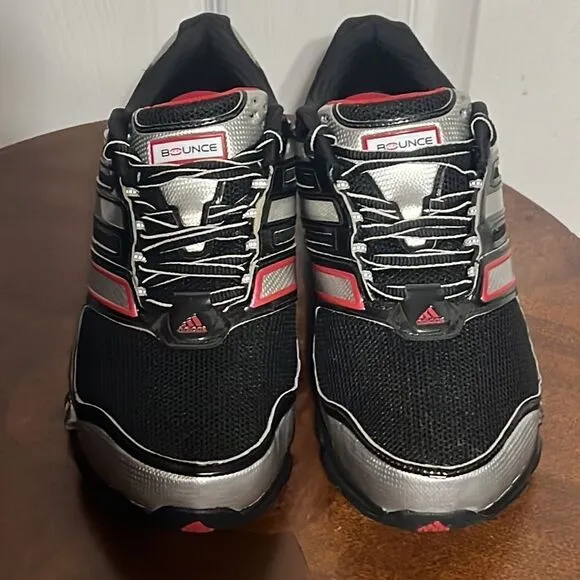 🔥🔥 ADIDAS BOUNCE RUNNING SHOES - Black/Silver/Red - Men Sz 8 - EUC No Flaws
