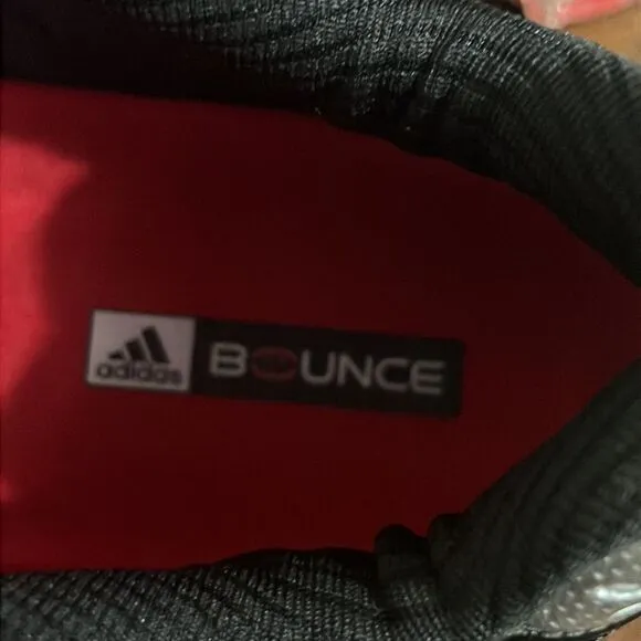 🔥🔥 ADIDAS BOUNCE RUNNING SHOES - Black/Silver/Red - Men Sz 8 - EUC No Flaws
