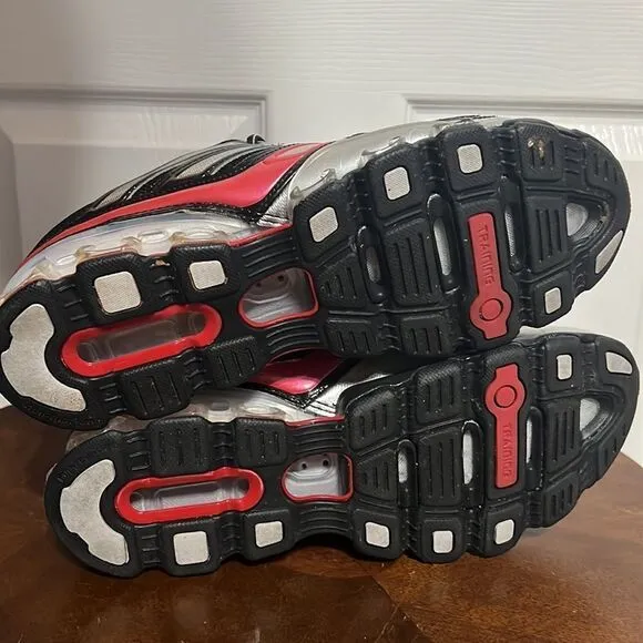 🔥🔥 ADIDAS BOUNCE RUNNING SHOES - Black/Silver/Red - Men Sz 8 - EUC No Flaws