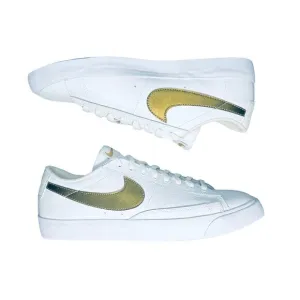 🤩 Nike Blazer Low Premium Sz 11.5 Womens Shoes White Metallic Gold BQ7460-101