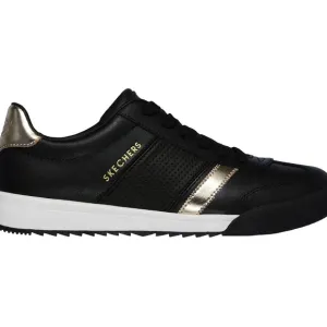 🆕 Skechers Women's Zinger Flicker Memory Foam Sneakers Black/Gold 6
