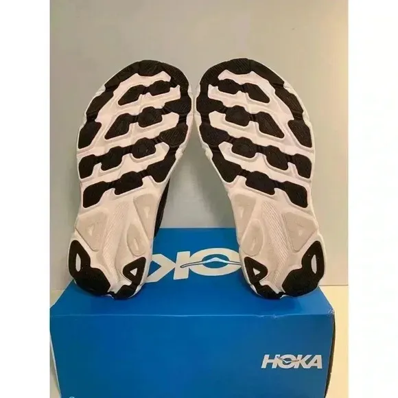 .1415 Hoka Clifton 9, Black/White, Womens Running Shoes-US 9.5 Womens