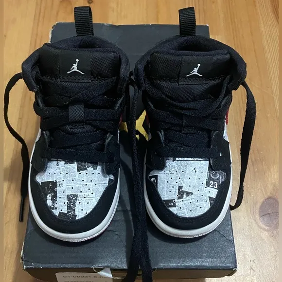 2019 Nike Air Jordan Retro 1 &quot;Newspaper Air Time&quot; Toddler Shoes Size 5C w/Box