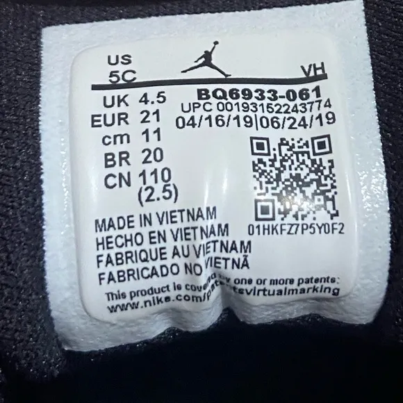 2019 Nike Air Jordan Retro 1 &quot;Newspaper Air Time&quot; Toddler Shoes Size 5C w/Box