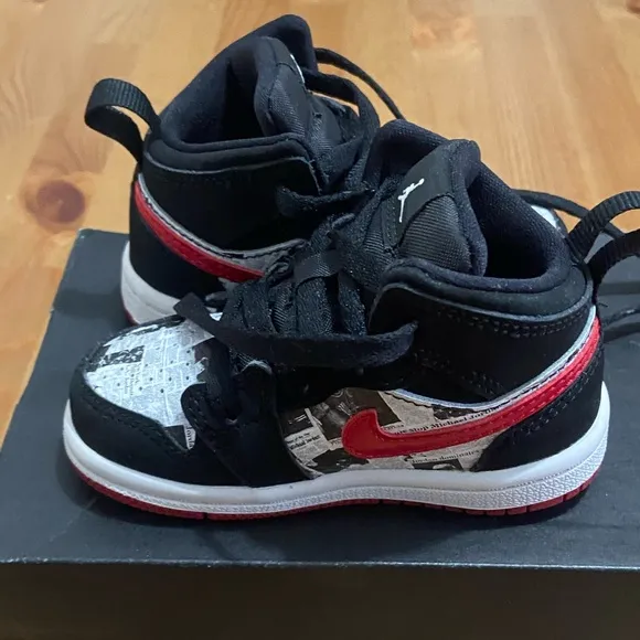 2019 Nike Air Jordan Retro 1 &quot;Newspaper Air Time&quot; Toddler Shoes Size 5C w/Box