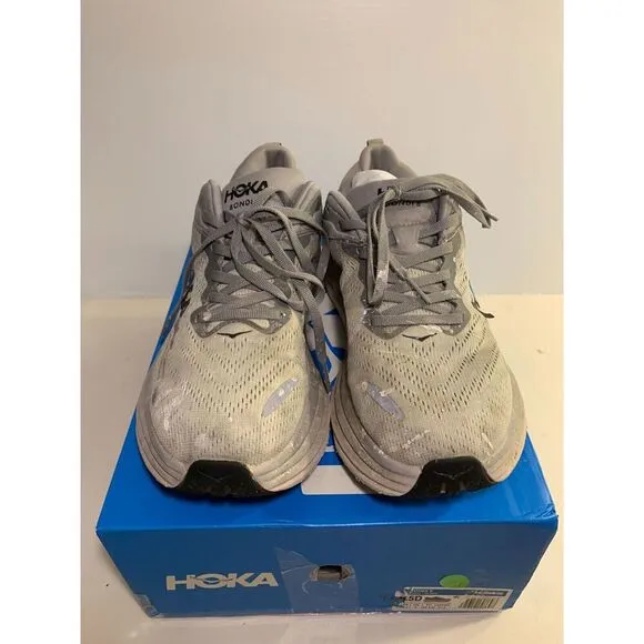 .4187 Hoka Bondi 8, Grey Mens Running Shoes-US 9.5 Mens