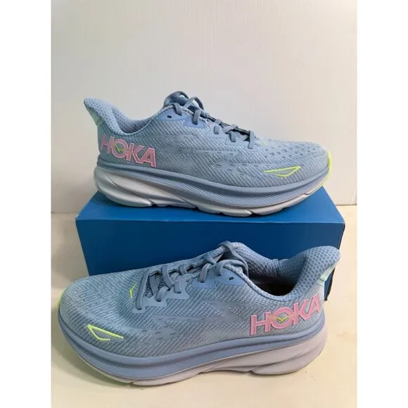 .6012 Hoka Womens Clifton 9, Blue, Womens Running Shoes-US 9 Womens