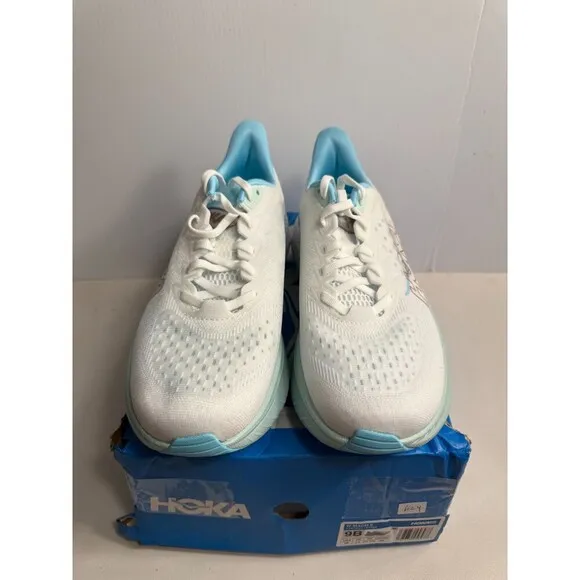 .6024 Hoka Mach 6, White/Blue, Womens Running Shoes-US 9 Womens