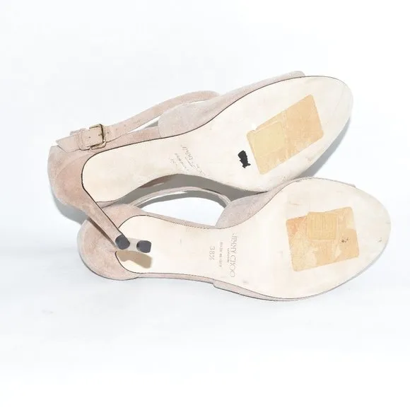 $750 JIMMY CHOO Emily Cross Strap leather SANDAL 38.5 (SE26)