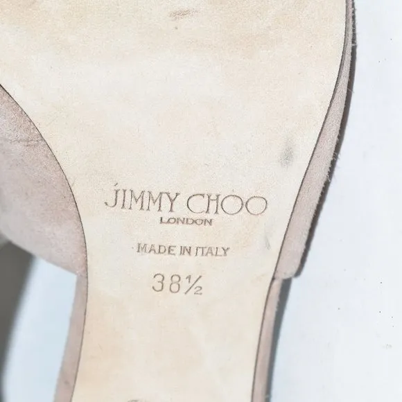 $750 JIMMY CHOO Emily Cross Strap leather SANDAL 38.5 (SE26)