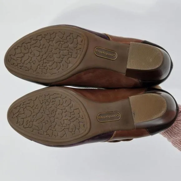 973 Comfortiva Size 10M Pillowtop Memory Foam Brown Shoes