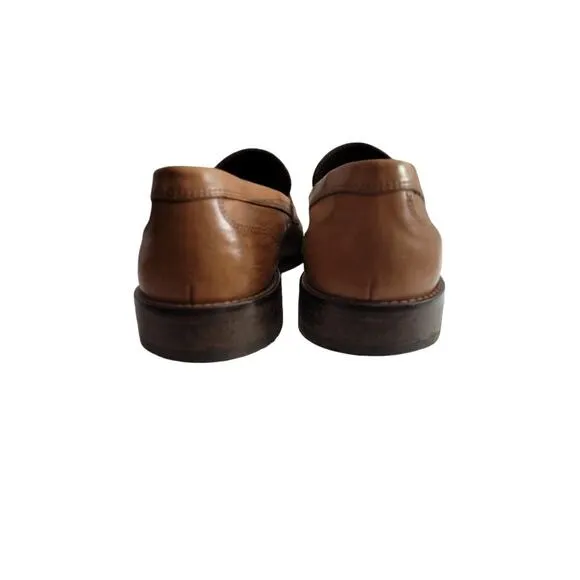 A. TESTONI Dress Shoes Loafers Men's Sz 10M Tan Leather Slip-On