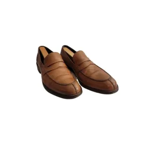 A. TESTONI Dress Shoes Loafers Men's Sz 10M Tan Leather Slip-On