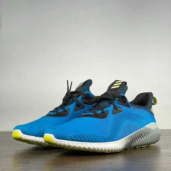 adidas alphaBOUNCE Mens 10 Blue Pull-On Running Shoes Gym Workout Athleisure