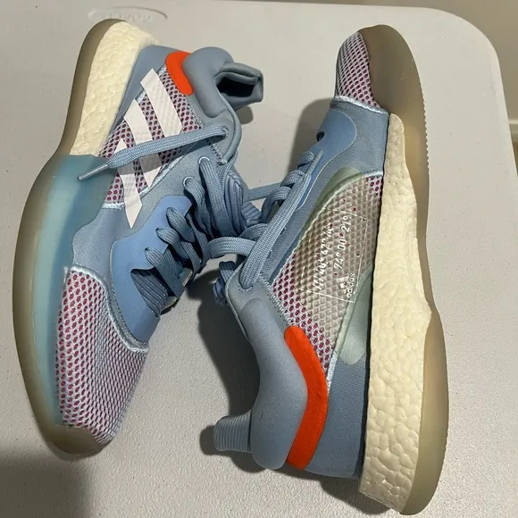 Adidas boost shoes coral blue SZ 12.5 basketball run gym Marquee Goat lowglow