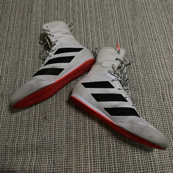 Adidas Box Hog 3 White/Black Boxing Gym Sparring Shoes Men’s Size 7.5 (GV9975)