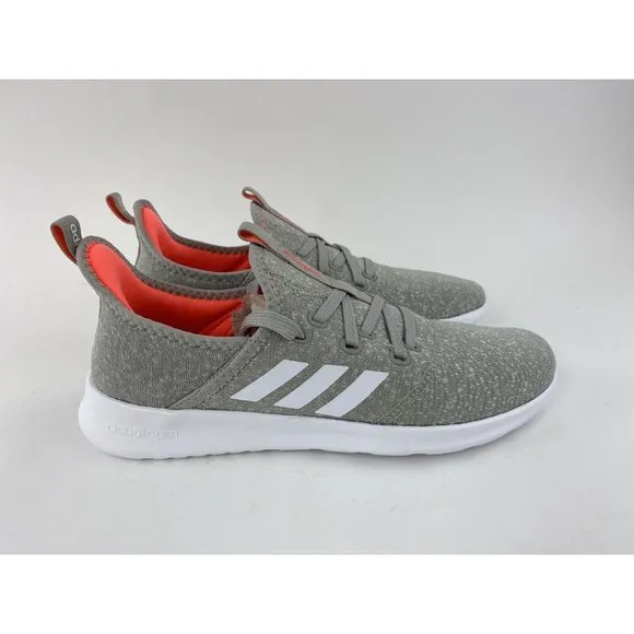 Adidas Cloudfoam Pure Metal Gray Women's Size 9.5 Sneakers Shoes Orange