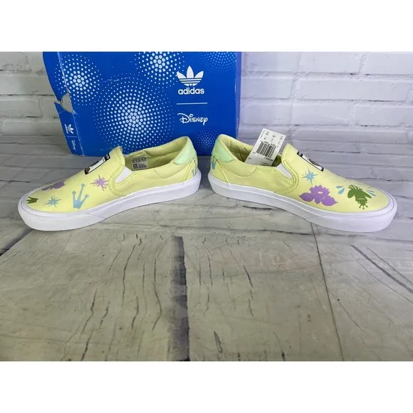 Adidas Court Rallye Slip On Disney Princess Tiana Youth Girls Sneakers Shoes 5.5