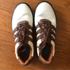 ❤️Adidas Fit Foam Golf Shoes Men’s White Brown lace ups size 8