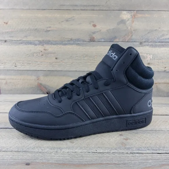 adidas Hoops 3.0 Men's Mid Cut Basketball Inspired Shoes Sneakers  Black