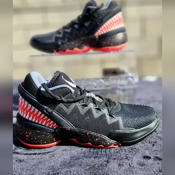 Adidas Marvel x D.O.N. Issue #2 Venom Black Red Basketball Shoes Size 8 FW9038