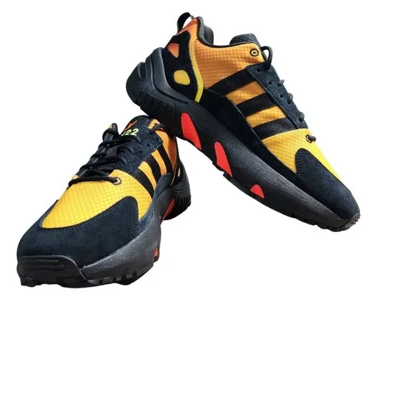 Adidas Men's Size 9 M ZX Boost 22 Casual Lifestyle Black Orange Sneaker  876-1