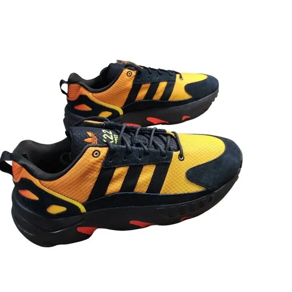 Adidas Men's Size 9 M ZX Boost 22 Casual Lifestyle Black Orange Sneaker  876-1