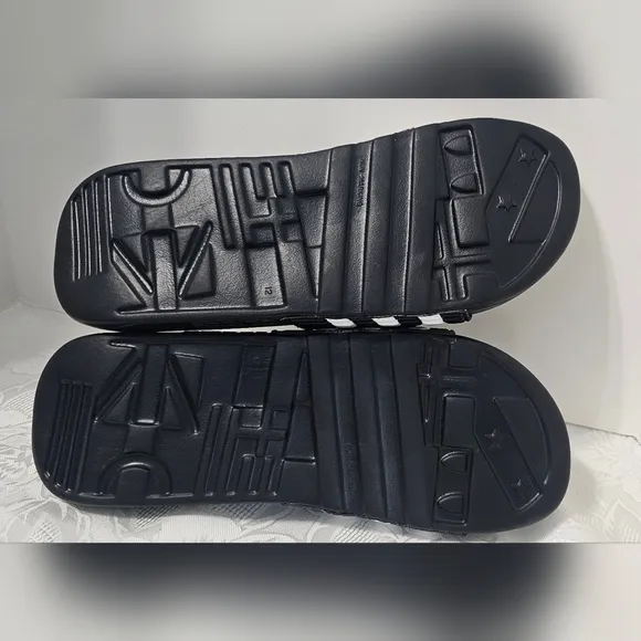 Adidas Men's Slide Sandals Black/White Slip on Size 12