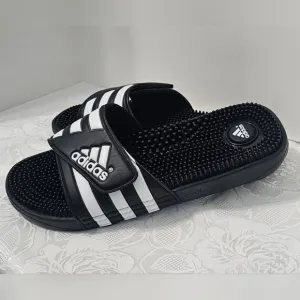 Adidas Men's Slide Sandals Black/White Slip on Size 12