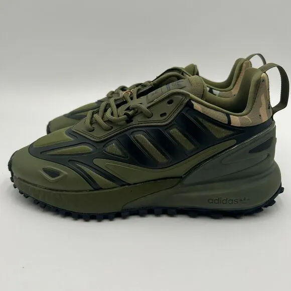 Adidas Men's ZX 2K Boost 2.0 TRAIL Olive Black Training Shoes Size 5