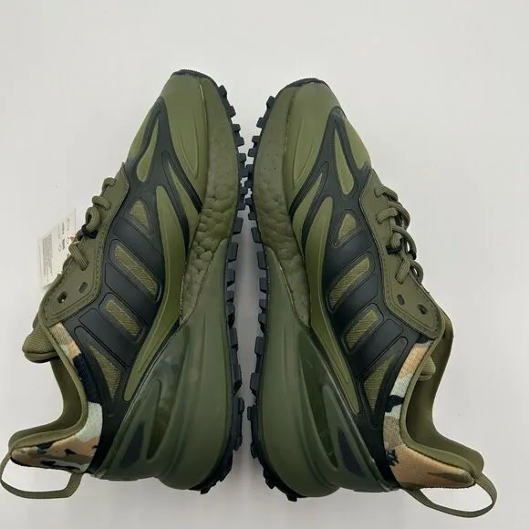 Adidas Men's ZX 2K Boost 2.0 TRAIL Olive Black Training Shoes Size 5