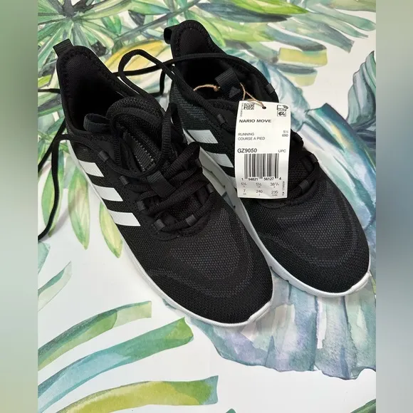 Adidas Nario Move Running Shoes - Black/White Sz 7