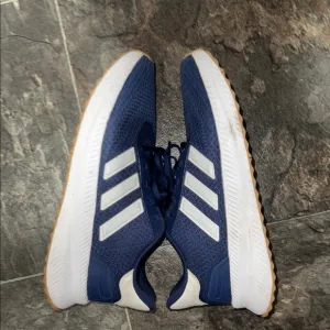 Adidas Navy and White Running Shoes