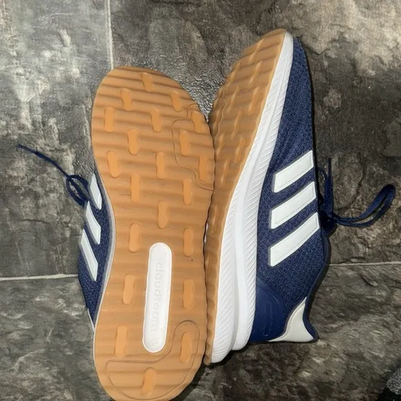 Adidas Navy and White Running Shoes