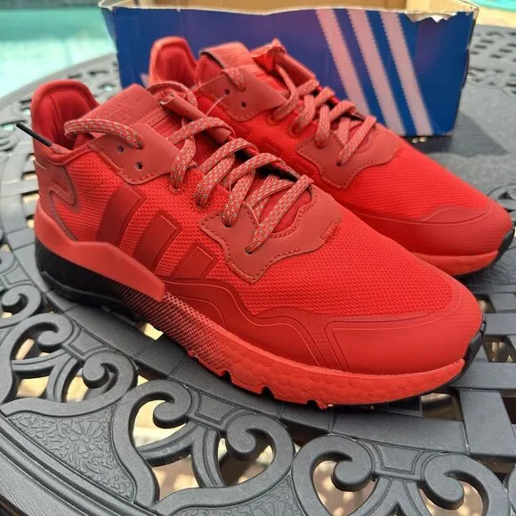 Adidas Nite Jogger Hi-Res Red Men's Athletic Shoes EF5415 Size 9