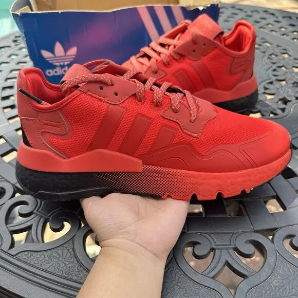 Adidas Nite Jogger Hi-Res Red Men's Athletic Shoes EF5415 Size 9