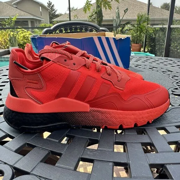 Adidas Nite Jogger Hi-Res Red Men's Athletic Shoes EF5415 Size 9