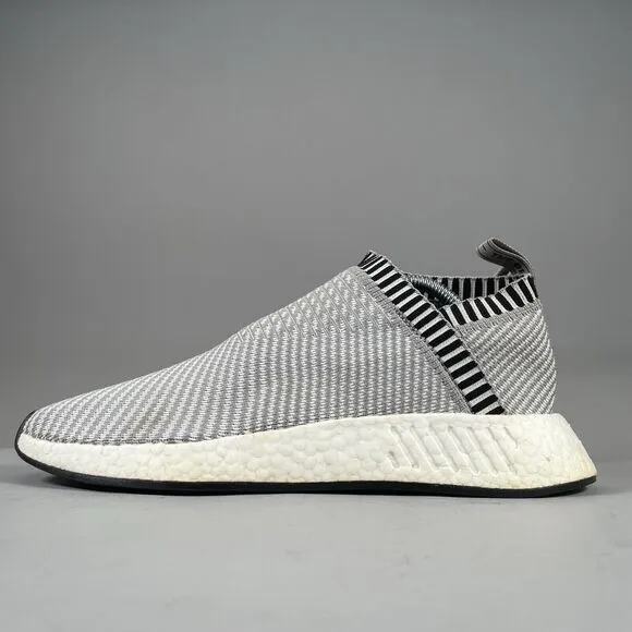 Adidas NMD CS2 Primeknit Men’s Size 9.5 Dark Grey Pink Running Sneakers Shoe EUC