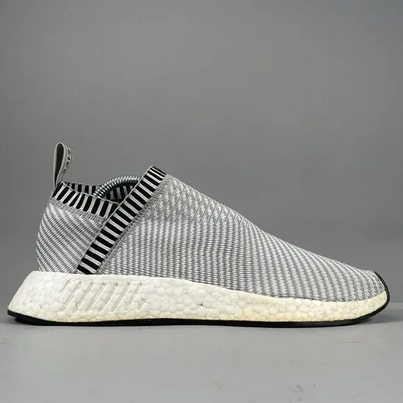 Adidas NMD CS2 Primeknit Men’s Size 9.5 Dark Grey Pink Running Sneakers Shoe EUC