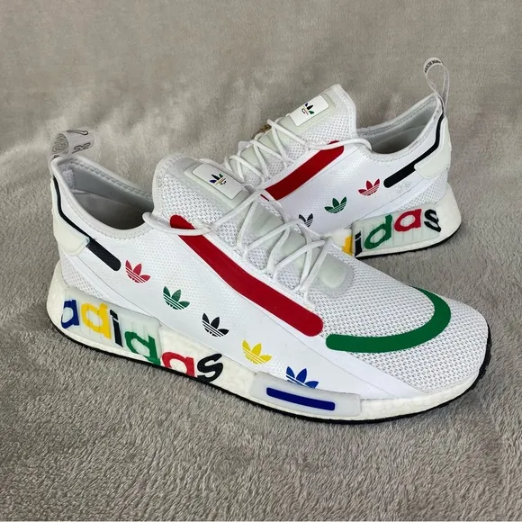 Adidas NMD R1 Spectoo Mens Running Training Sneakers Size 13 White Multi NEW