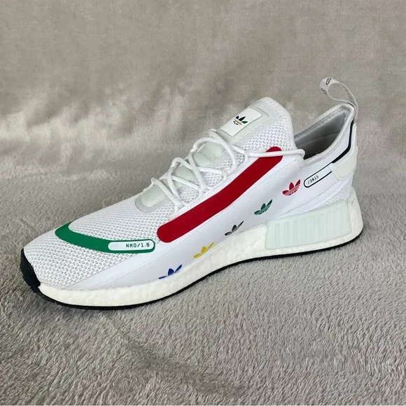 Adidas NMD R1 Spectoo Mens Running Training Sneakers Size 13 White Multi NEW