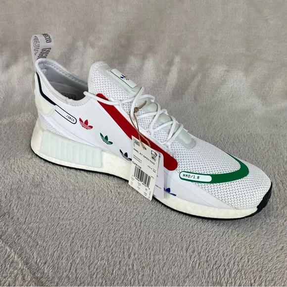 Adidas NMD R1 Spectoo Mens Running Training Sneakers Size 13 White Multi NEW