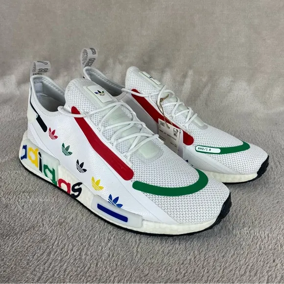 Adidas NMD R1 Spectoo Mens Running Training Sneakers Size 13 White Multi NEW