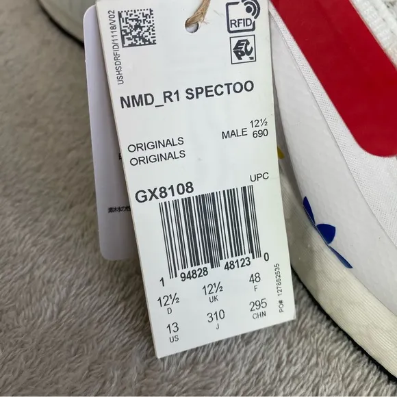 Adidas NMD R1 Spectoo Mens Running Training Sneakers Size 13 White Multi NEW