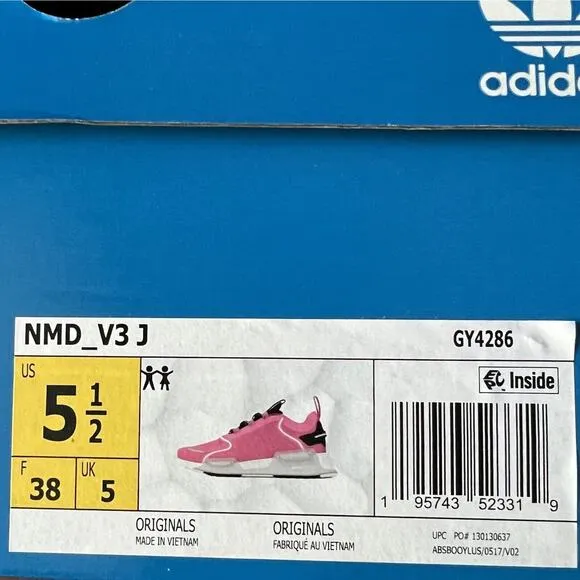 Adidas NMD V3 Beam Pink White Boost Gym Youth Shoes Sneakers 5.5 Women's 6.5
