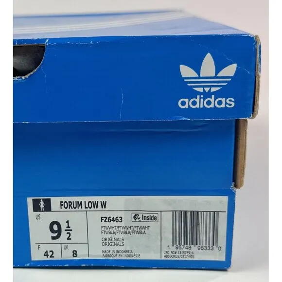 Adidas Originals Forum Low Womens 9.5 White Athletic Shoes Sneaker Strap FZ6463