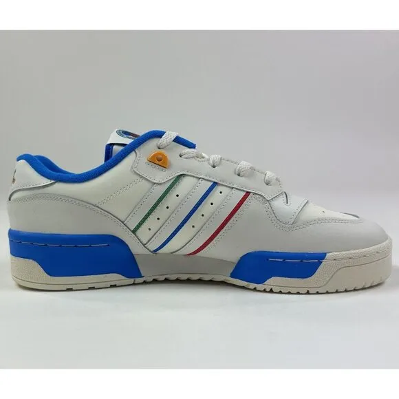 Adidas Originals Rivalry Low Mens 11 White Blue Basketball Shoes Sneakers JI0866
